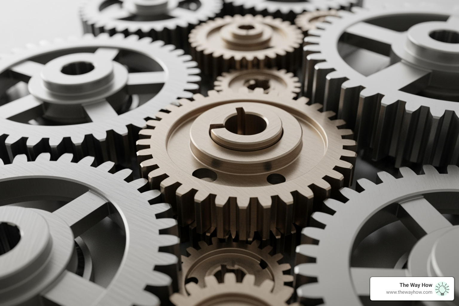 Interconnected gears working smoothly together, representing optimized operations - Business growth acceleration