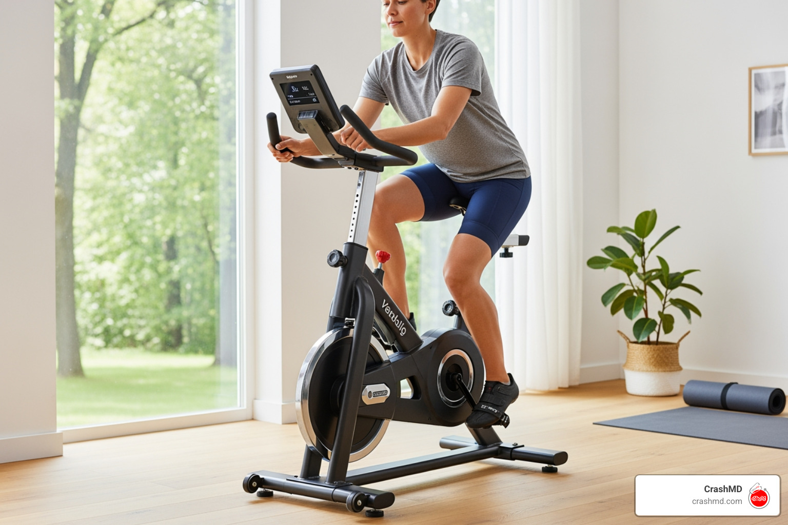 Person on a stationary bike - Concussion management program