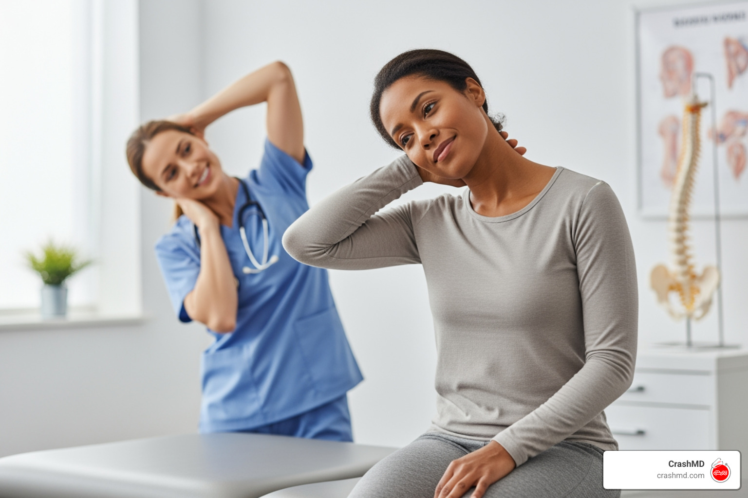 person applying cold pack to neck - whiplash pain relief