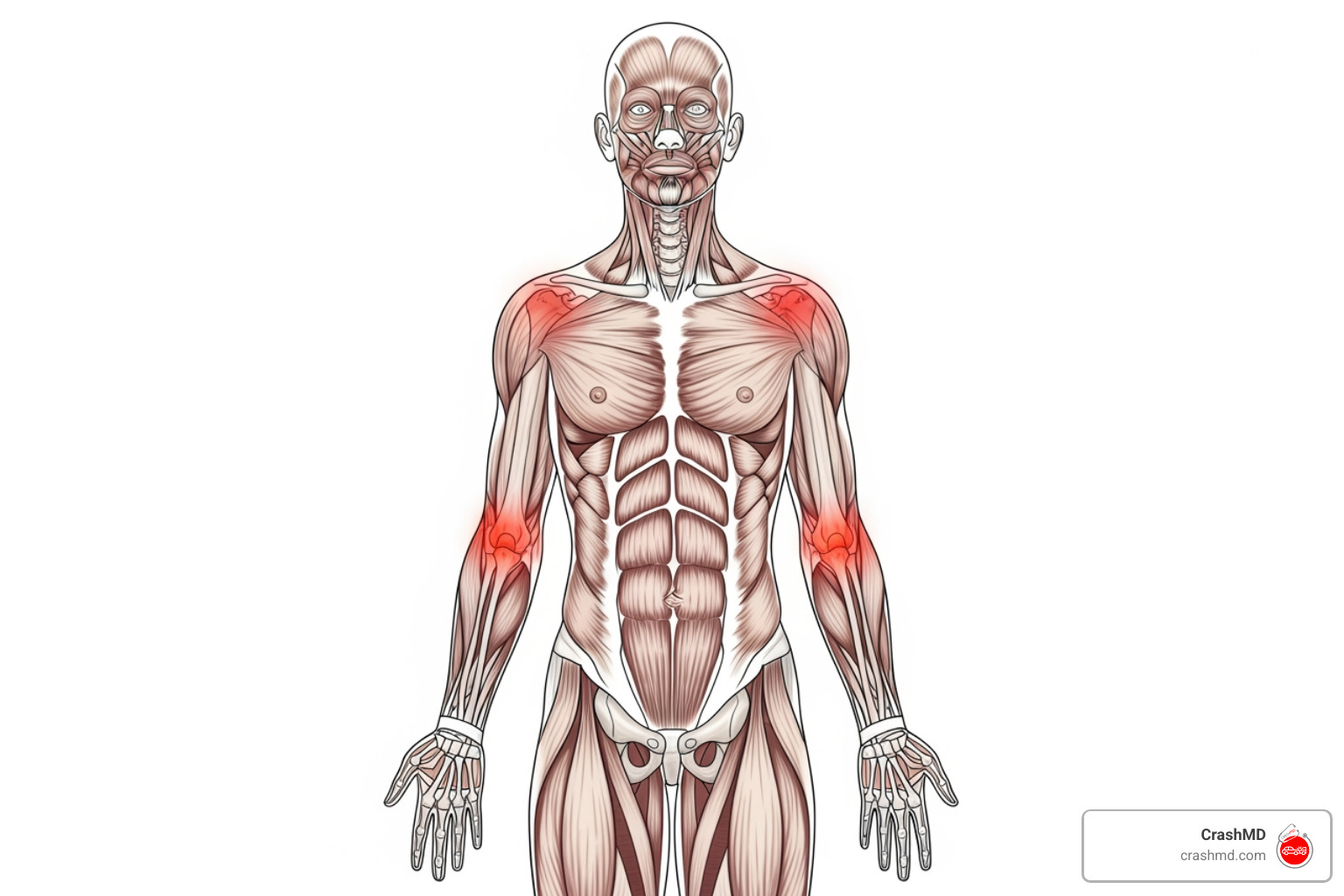 common car accident injury areas - pain management after car accident