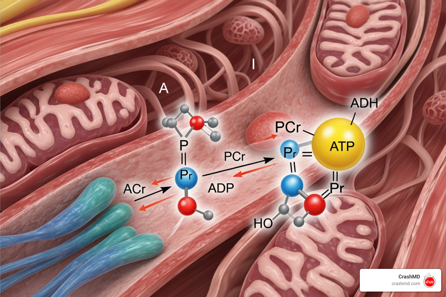 ATP-PC energy cycle within a muscle cell - creatine for injury recovery ATP-PC energy cycle within a muscle cell - creatine for injury recovery