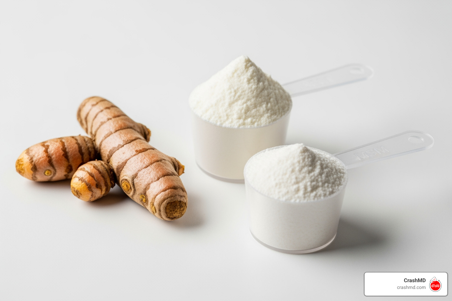 turmeric root, collagen powder, and an MSM supplement - cartilage repair supplements
