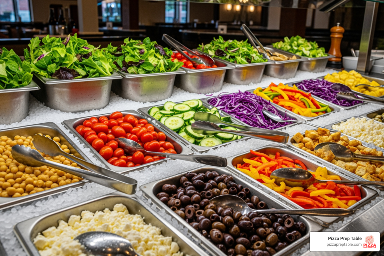 fresh salad bar display chilled with a bed of pellet ice - commercial pellet ice maker fresh salad bar display chilled with a bed of pellet ice - commercial pellet ice maker