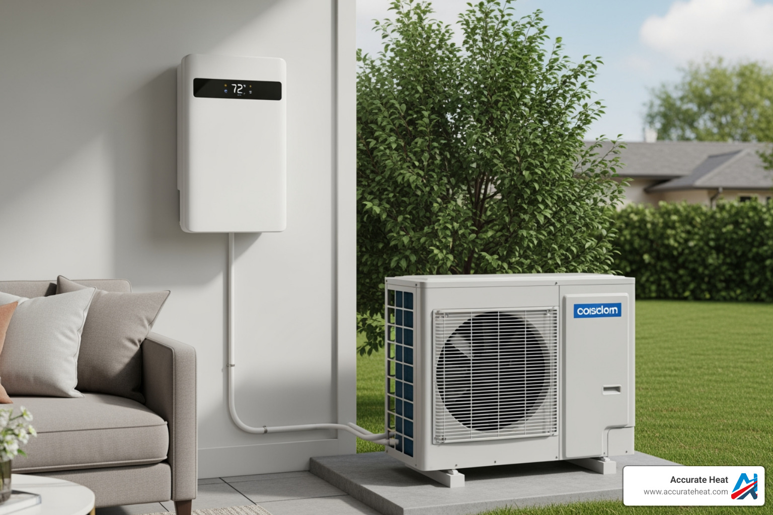 of the two main components of a ductless system: the indoor unit and the outdoor unit - Ductless heat pump install of the two main components of a ductless system: the indoor unit and the outdoor unit - Ductless heat pump install