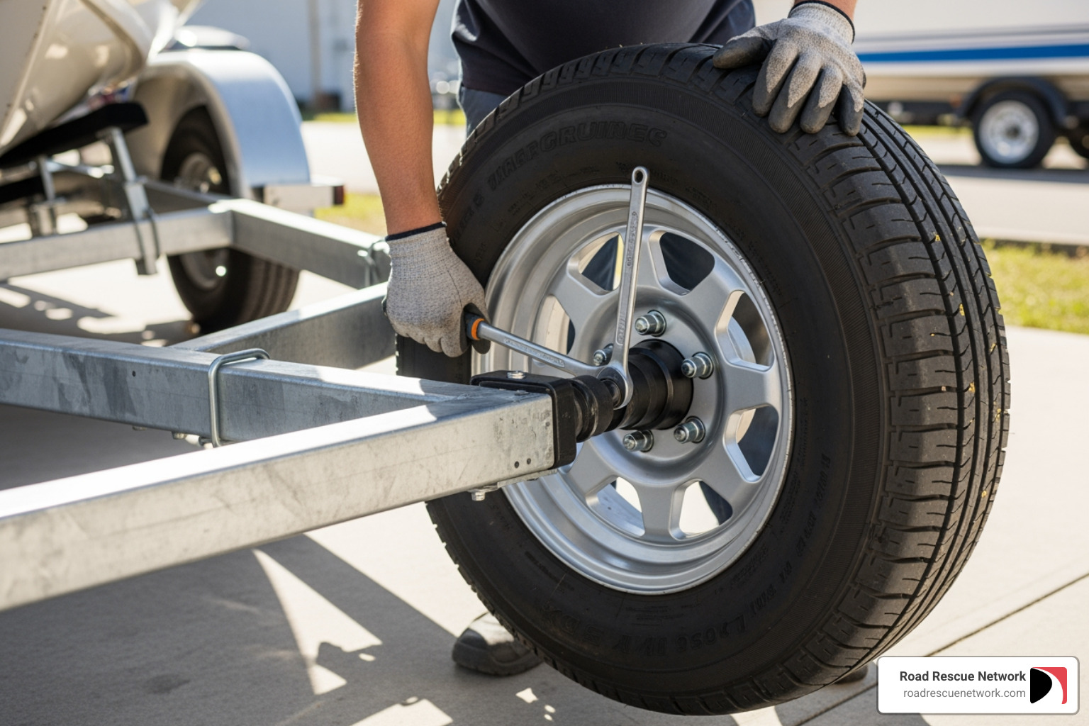 Cross-section comparison of a trailer tire and a passenger tire - trailer tire installation