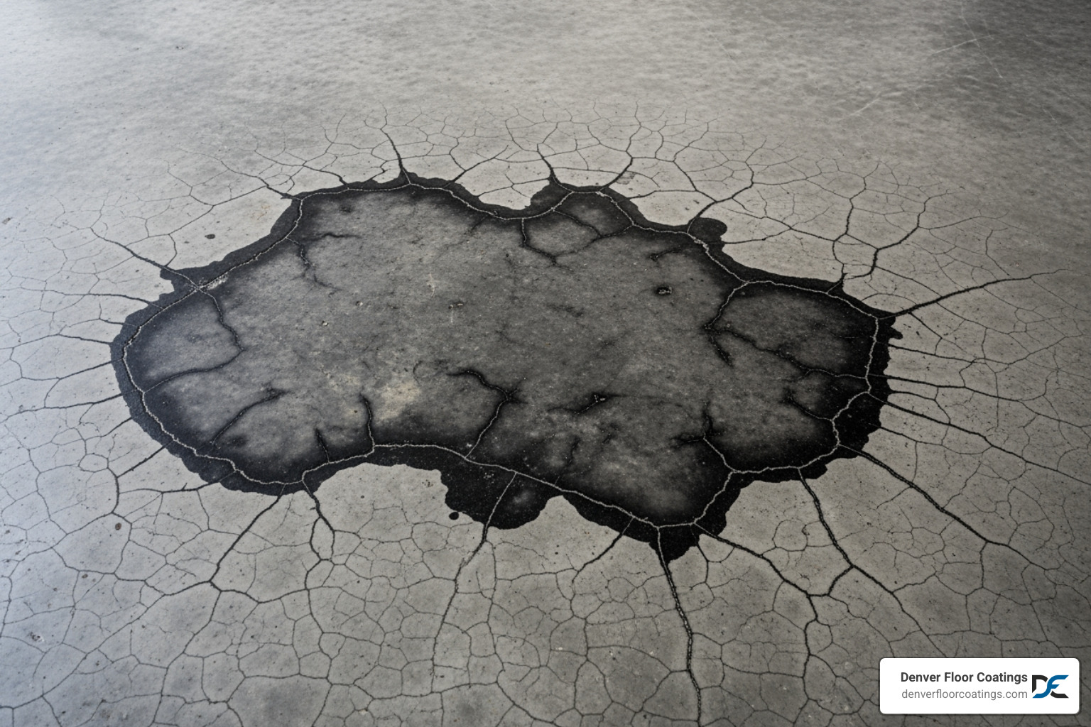 concrete floor with visible oil stains and fine spider cracks - concrete polish and restoration concrete floor with visible oil stains and fine spider cracks - concrete polish and restoration