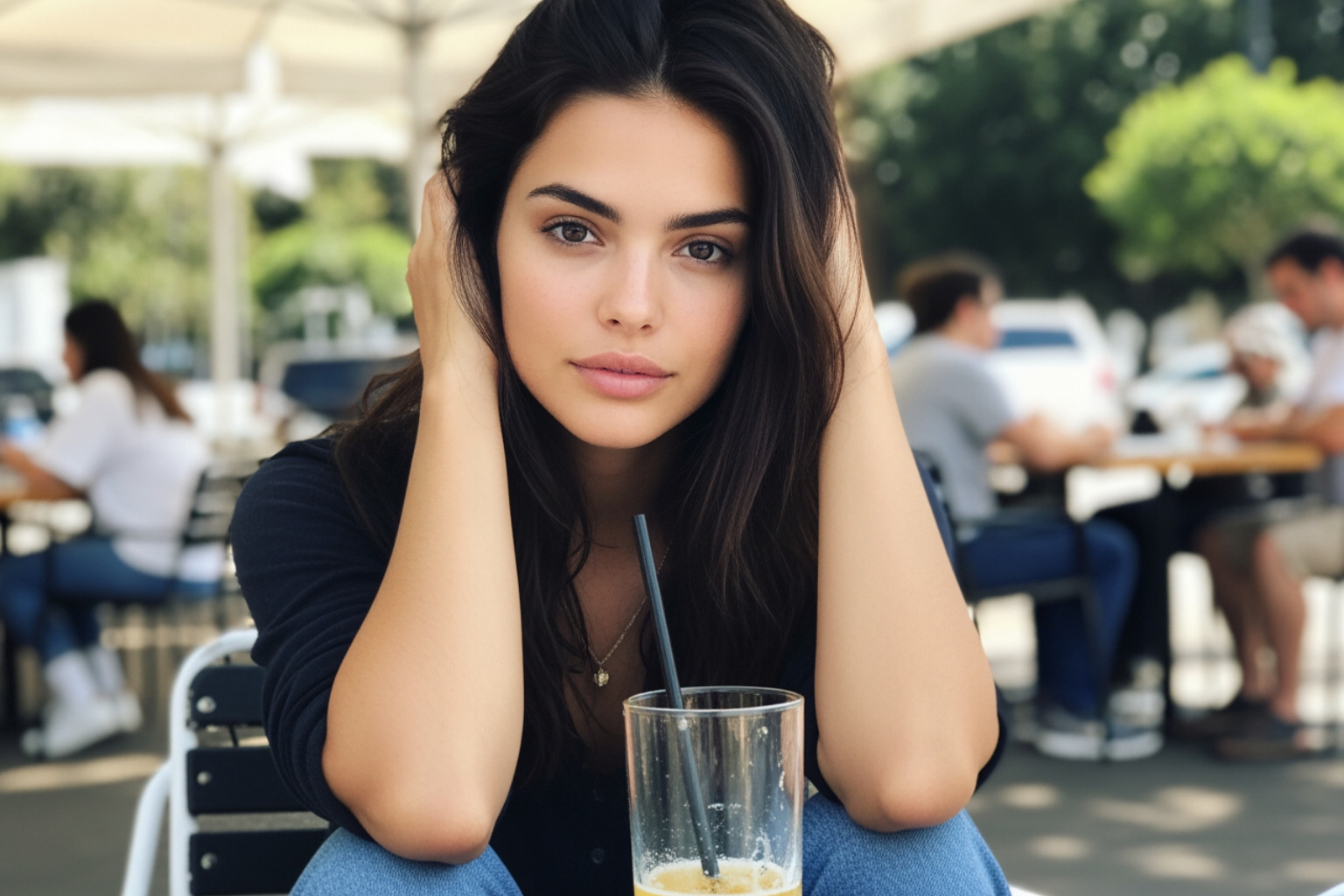 Bianca Censori with long, dark hair from her pre-fame Instagram -  bianca censori before kanye