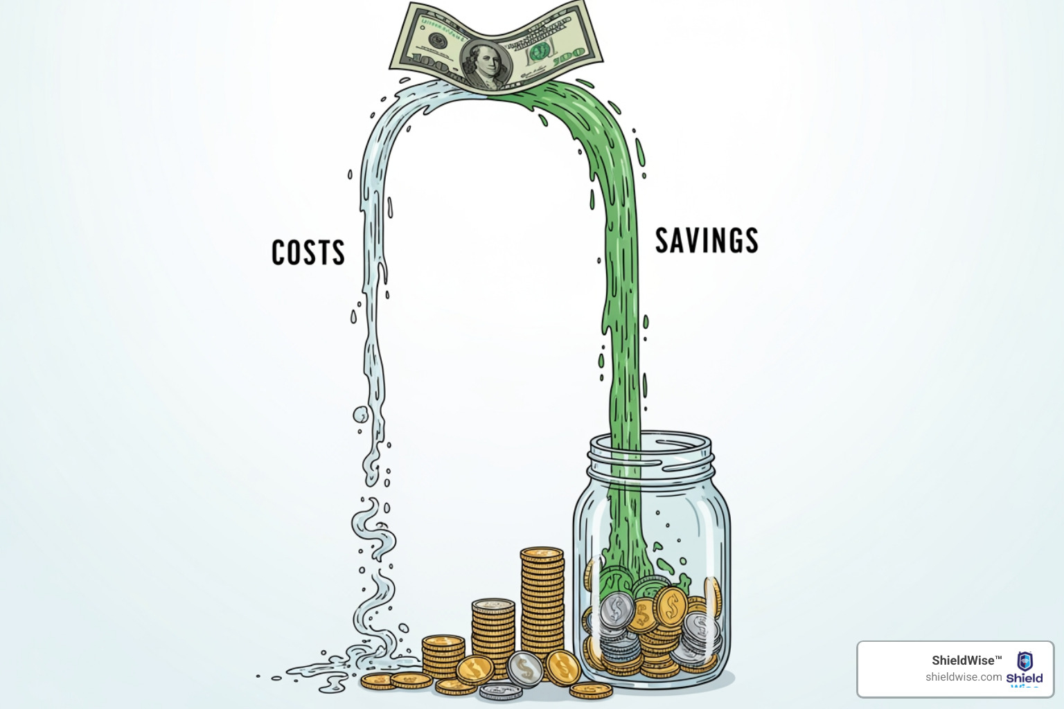 of a diagram showing a premium dollar being split into insurance costs and cash value - how index universal life builds cash value of a diagram showing a premium dollar being split into insurance costs and cash value - how index universal life builds cash value