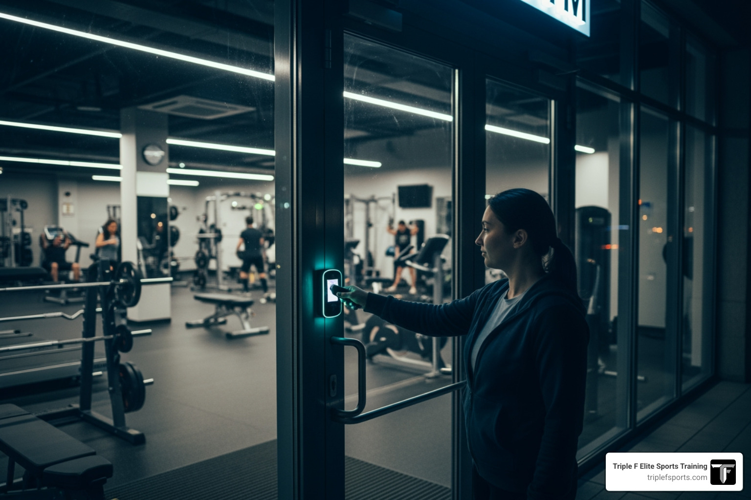 person using a secure access method to enter a gym after hours - 24 hour gyms in knoxville tn person using a secure access method to enter a gym after hours - 24 hour gyms in knoxville tn