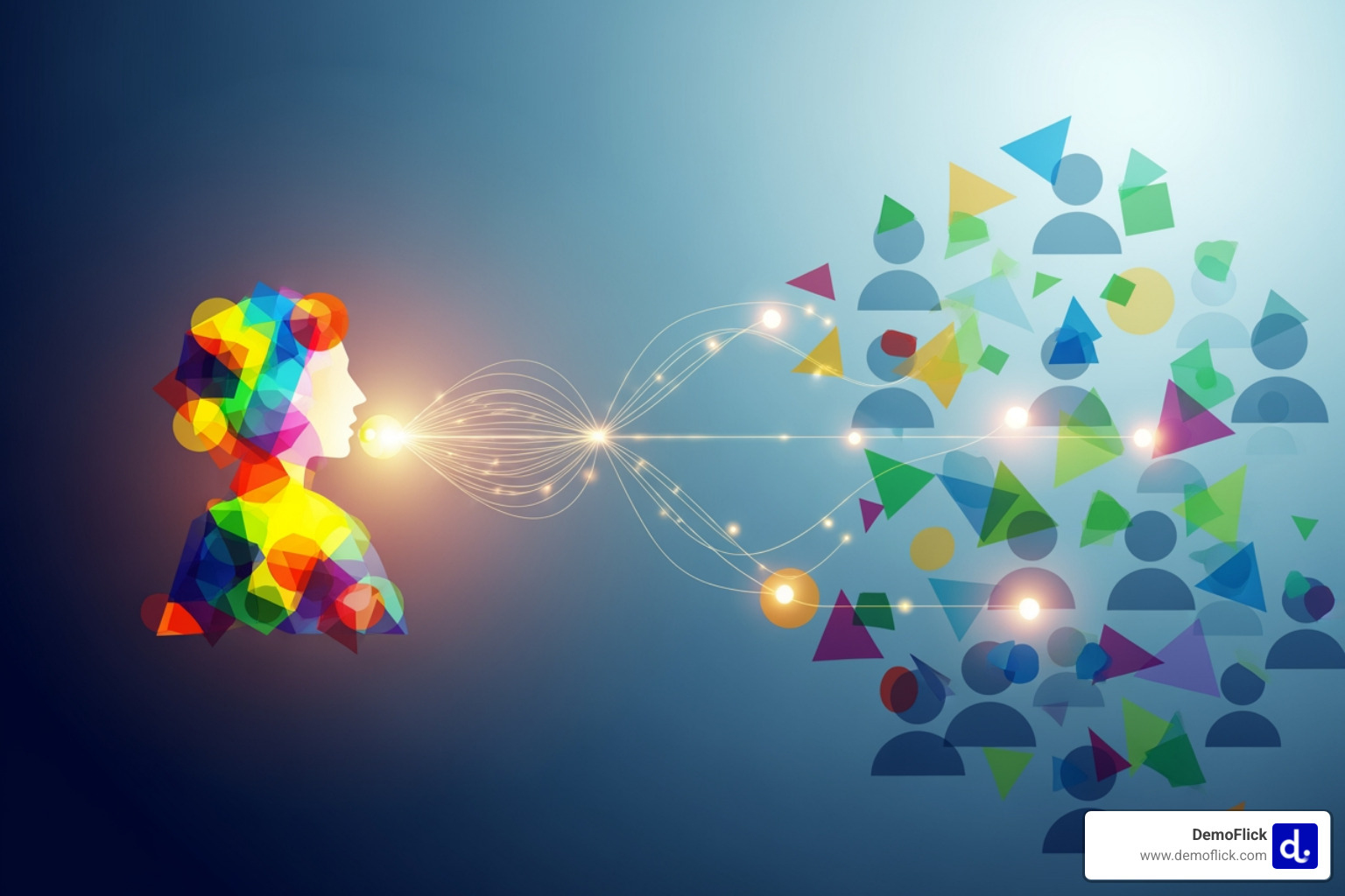 Abstract representation of an engaged audience and speaker, conveying connection and shared understanding - Corporate event video production Abstract representation of an engaged audience and speaker, conveying connection and shared understanding - Corporate event video production