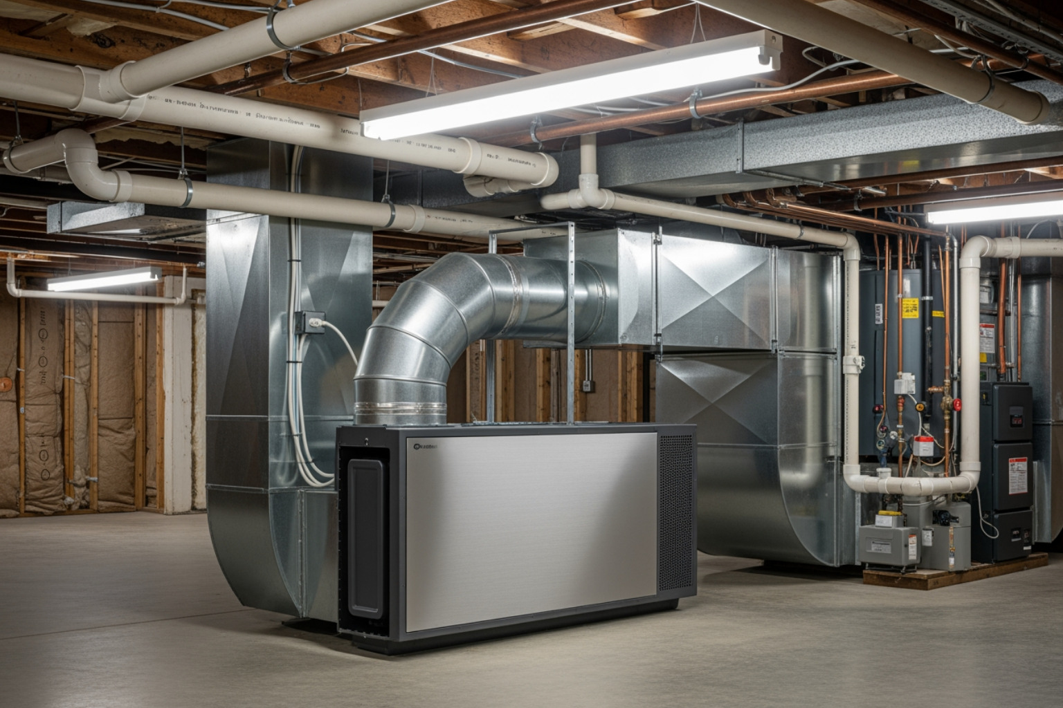 Installed whole-house air purifier system - air quality check at home