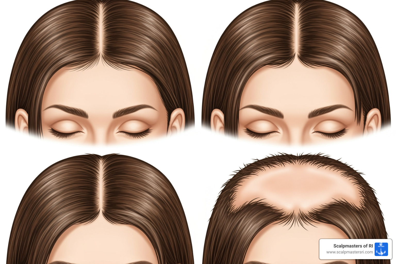 Ludwig Classification scale for female pattern hair loss - Alopecia women treatment