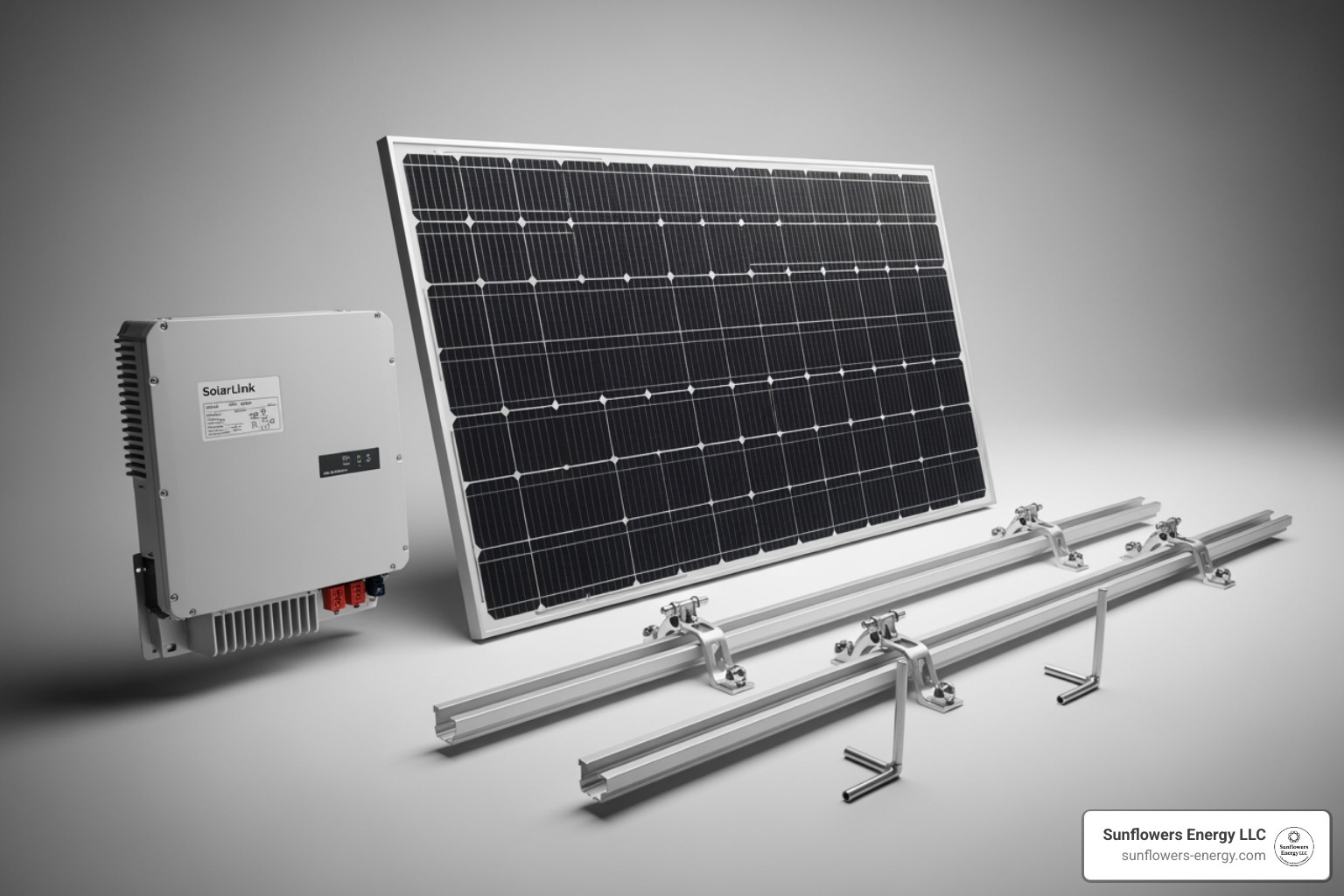 core components of a solar system: a solar panel, a microinverter, and a racking mount - cost to add solar panels to home