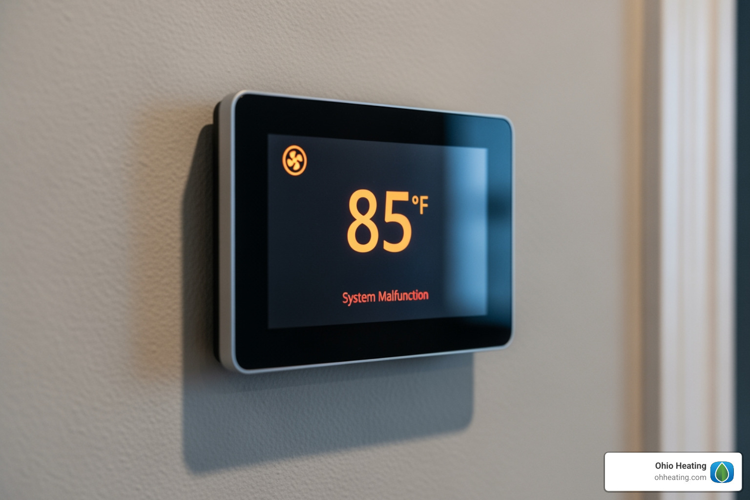 thermostat showing an error or an unusually high temperature - heating and cooling Westerville