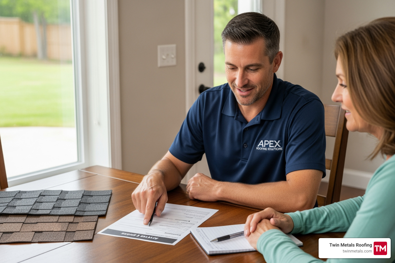 roofer providing homeowner with detailed estimate - shingle roofer near me roofer providing homeowner with detailed estimate - shingle roofer near me