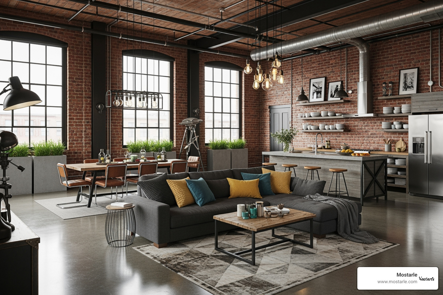 industrial loft living room - industrial style decor industrial loft living room - industrial style decor