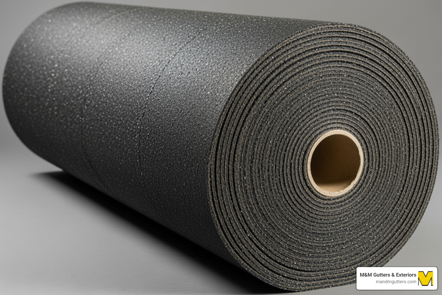 roll of #30 ASTM D226 roofing felt showing its thickness - 30 astm d226
