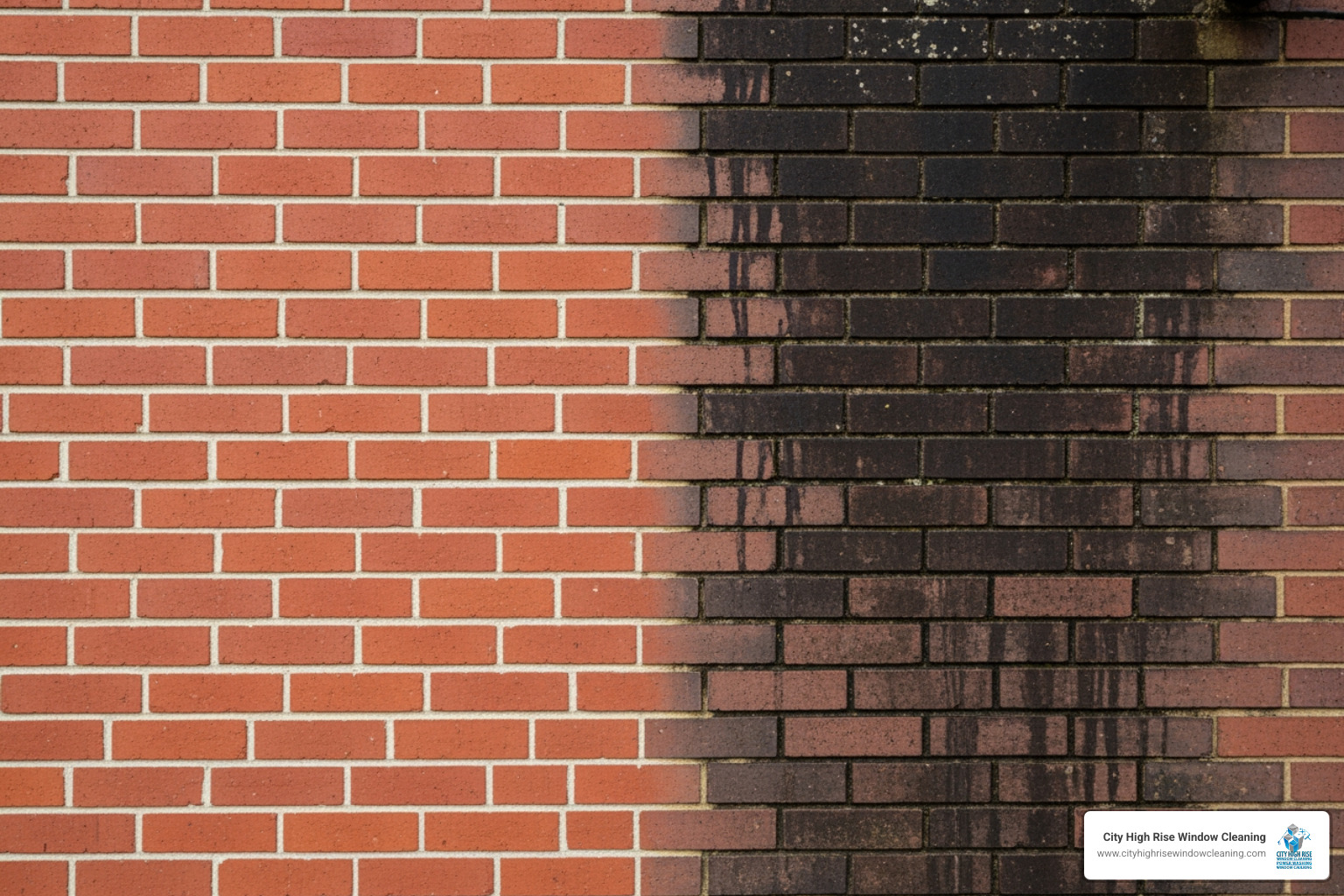 side-by-side comparison of a cleaned vs uncleaned brick wall - Facade cleaning cost side-by-side comparison of a cleaned vs uncleaned brick wall - Facade cleaning cost