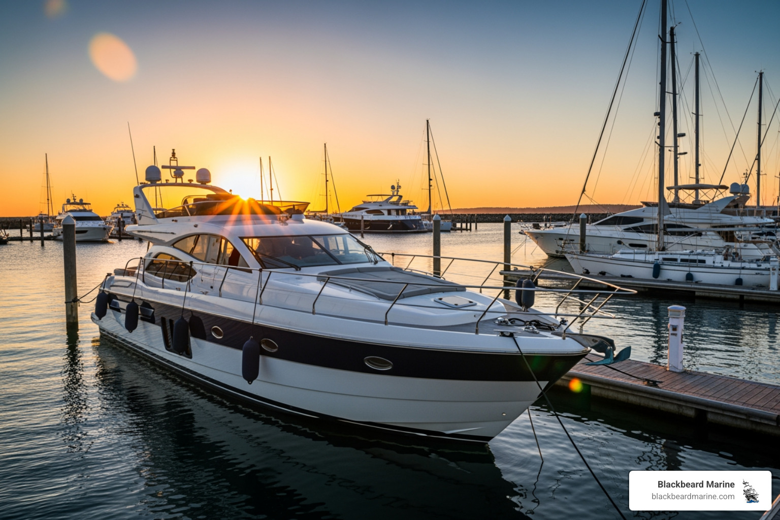 of a person reviewing financing documents with a new Blazer Bay boat in the background - boat loan terms
