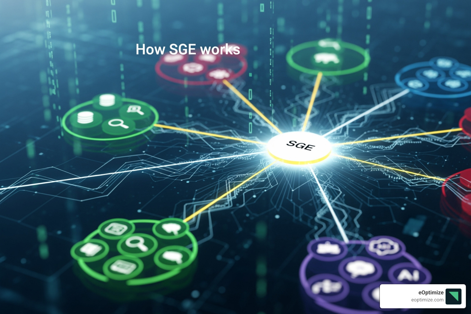 Image showing an SGE result pushing traditional organic links down the page - How SGE works