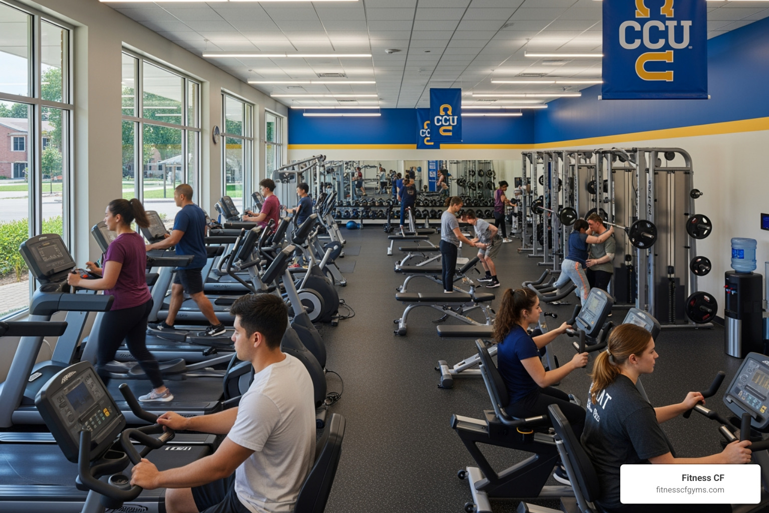 group fitness class in session - gym at cc