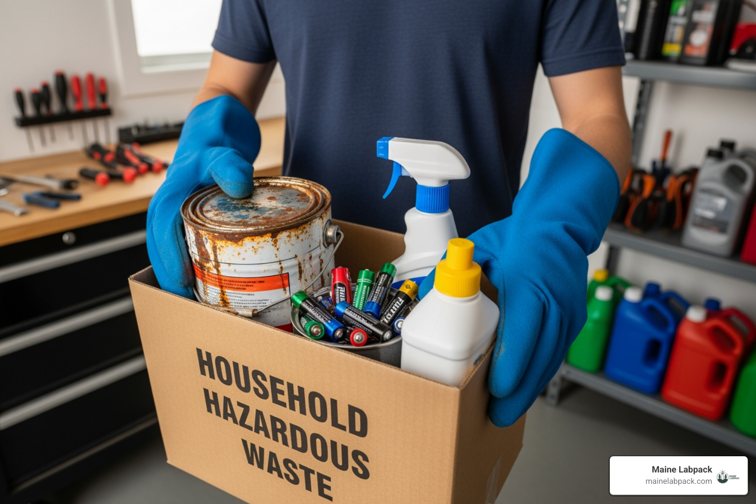 person safely packing hazardous materials into a box for transport - hazardous waste facility person safely packing hazardous materials into a box for transport - hazardous waste facility