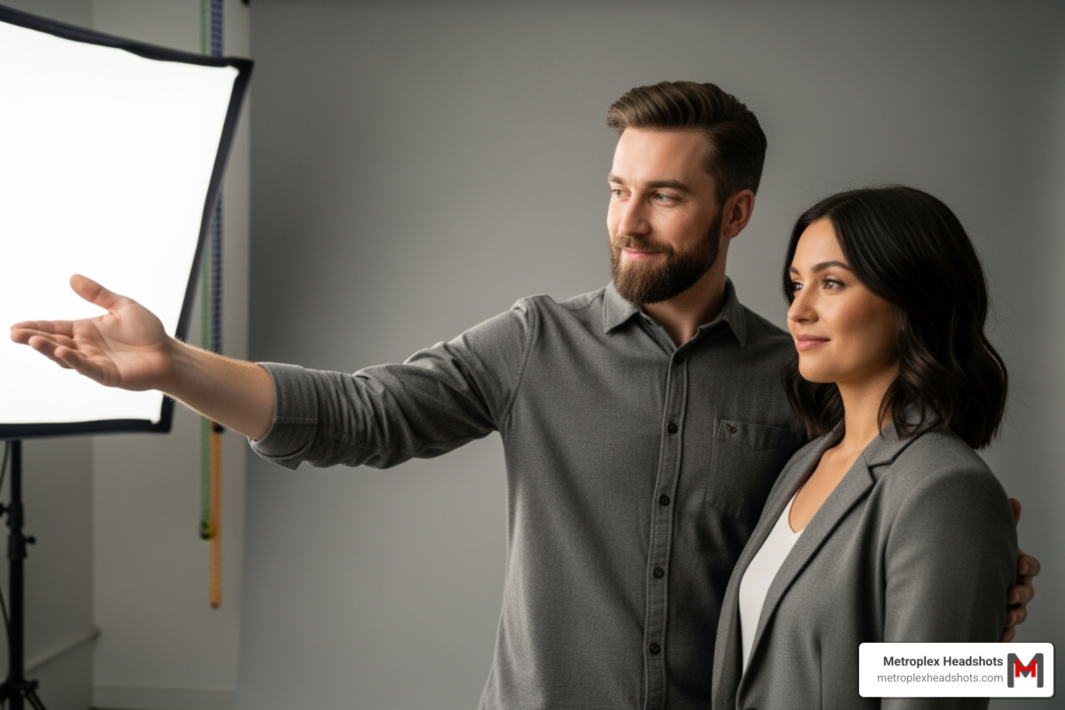 photographer guiding client into a pose - how to pose for a good headshot