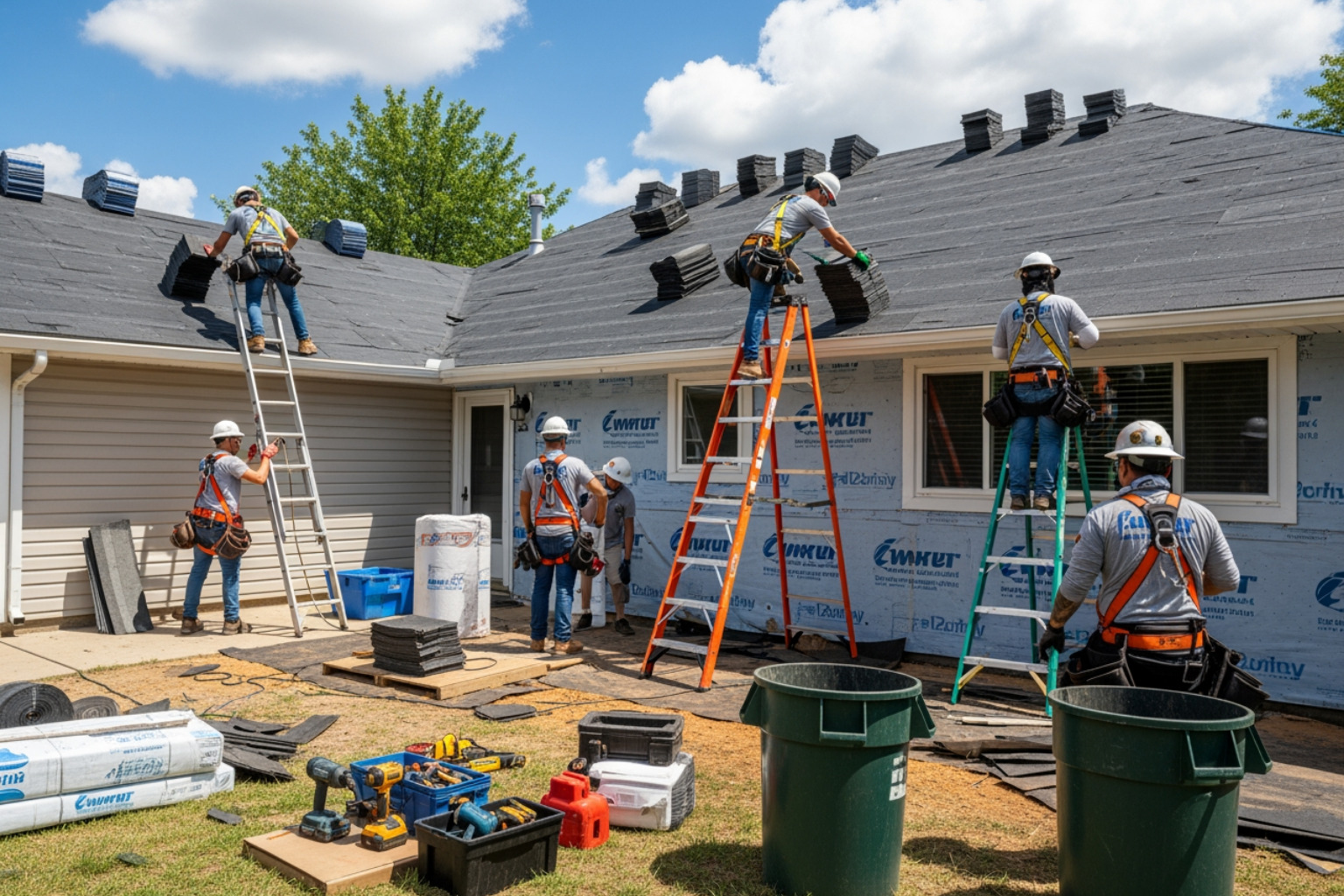 clean roofing job site with professional crew members - customer satisfaction roofing clean roofing job site with professional crew members - customer satisfaction roofing