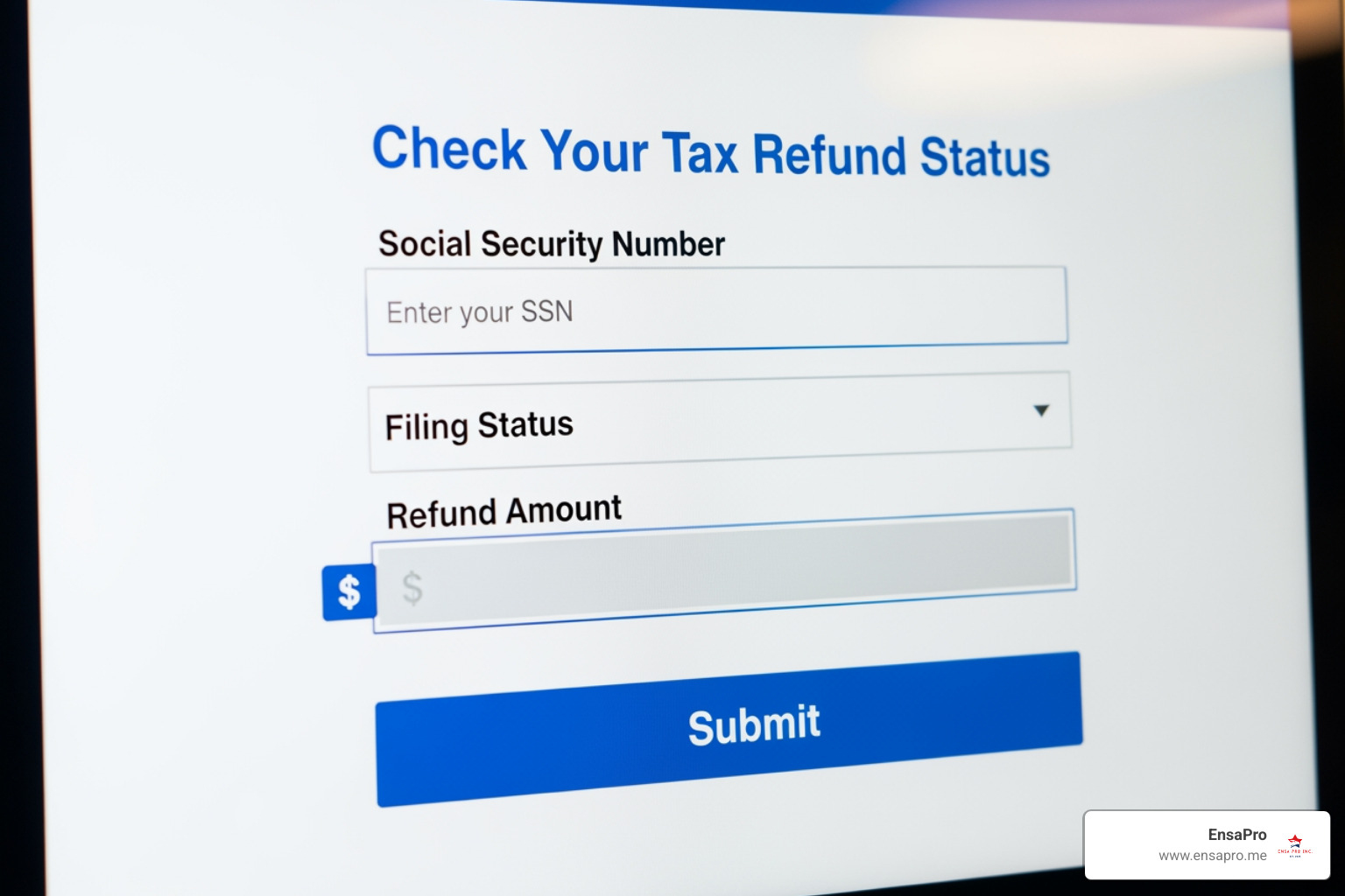IRS refund status tool interface - check IRS status