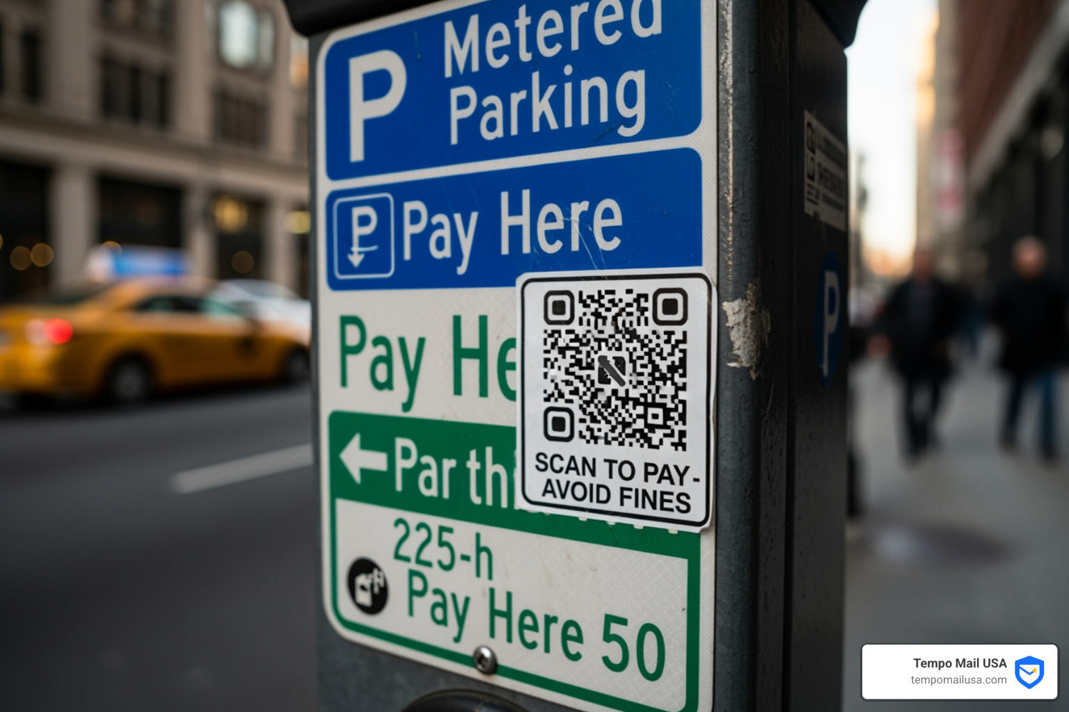 fake QR code sticker on official parking sign - parkmobile scam