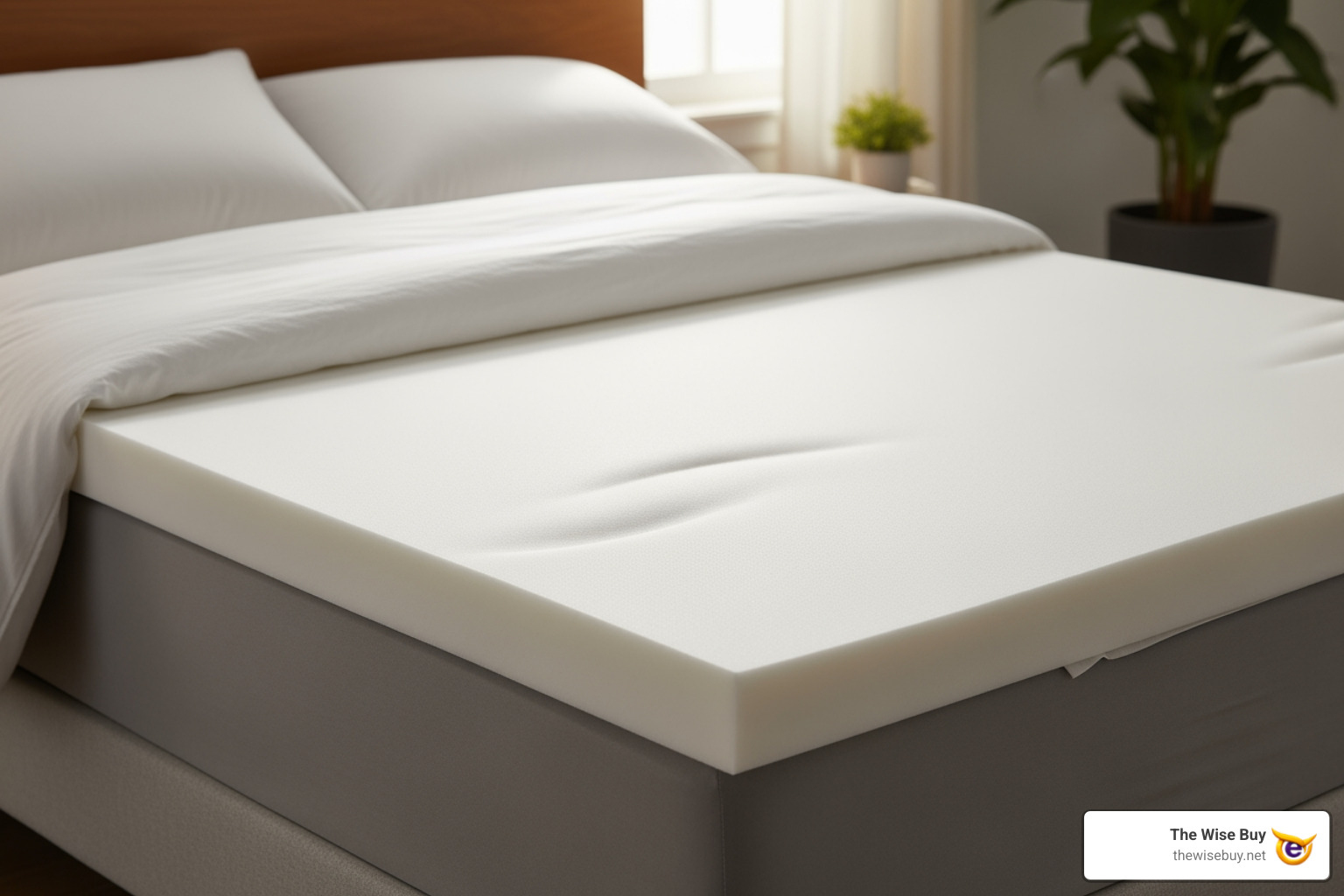 hand pressing into memory foam - memory foam toppers