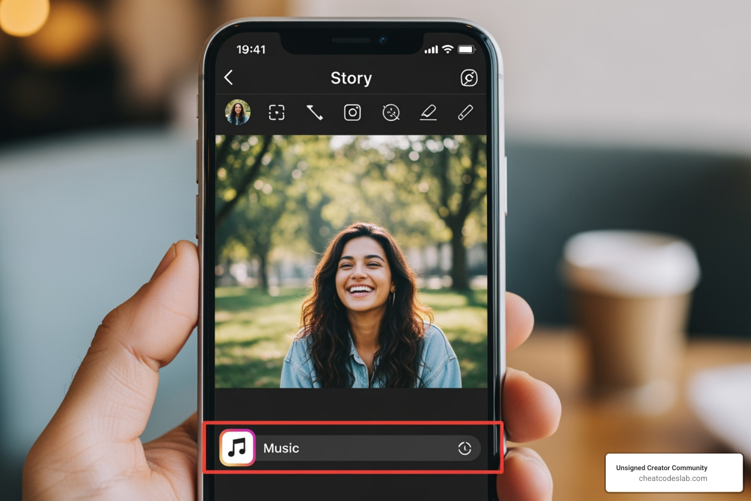 music customization screen showing the timeline scrubber and lyric style options - add song in instagram story