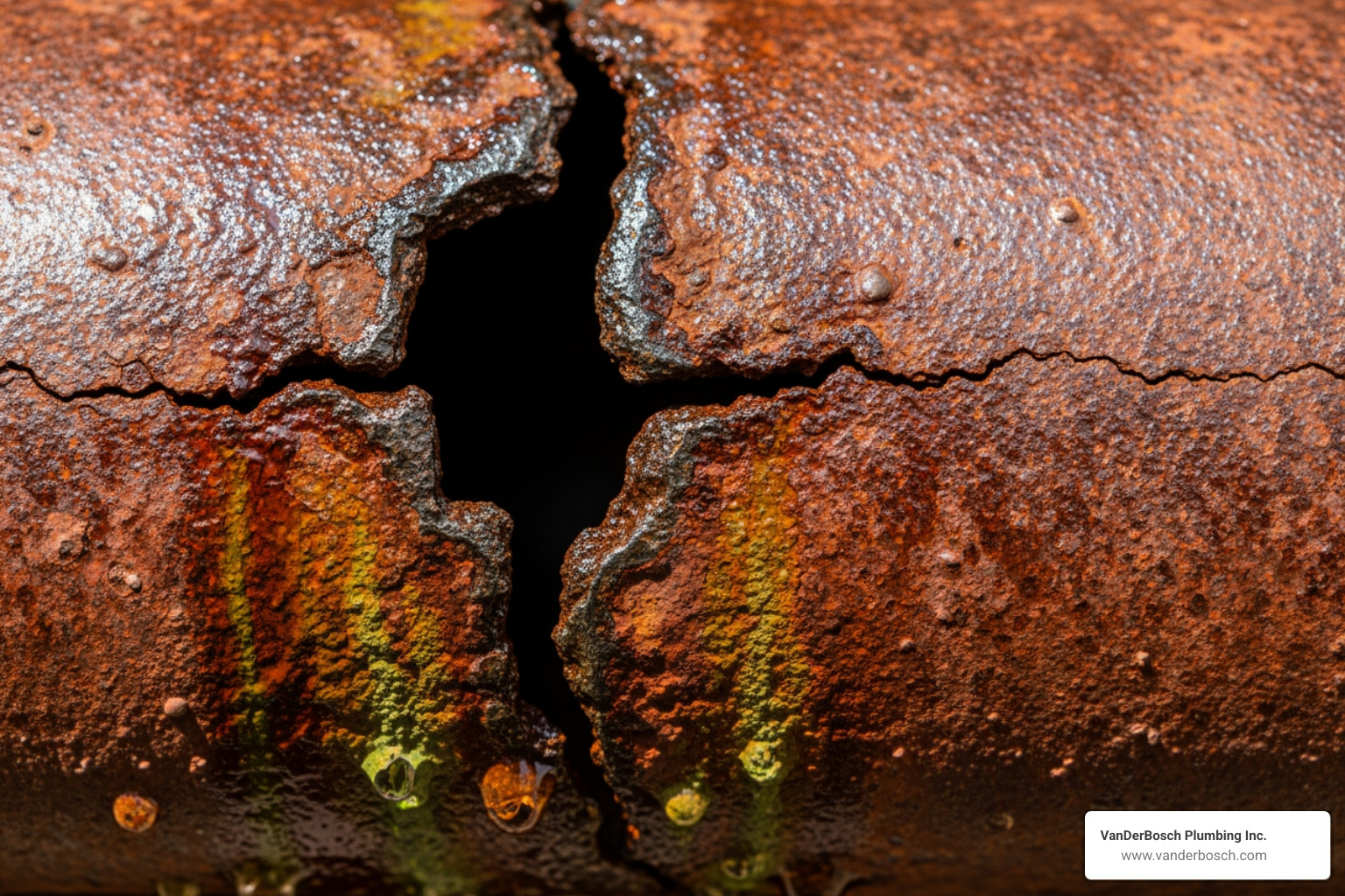cracked corroded pipe - Outdoor water leak cracked corroded pipe - Outdoor water leak