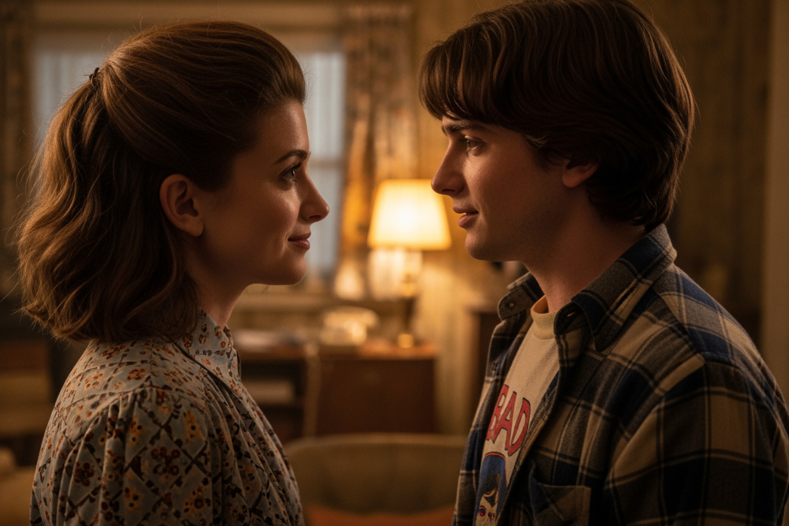 Jonathan Byers and Nancy Wheeler in Stranger Things - charlie heaton