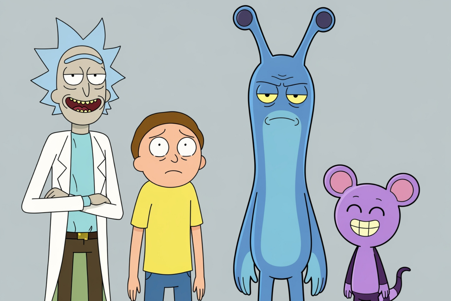 Animated characters from Rick and Morty and Solar Opposites -  justin roiland