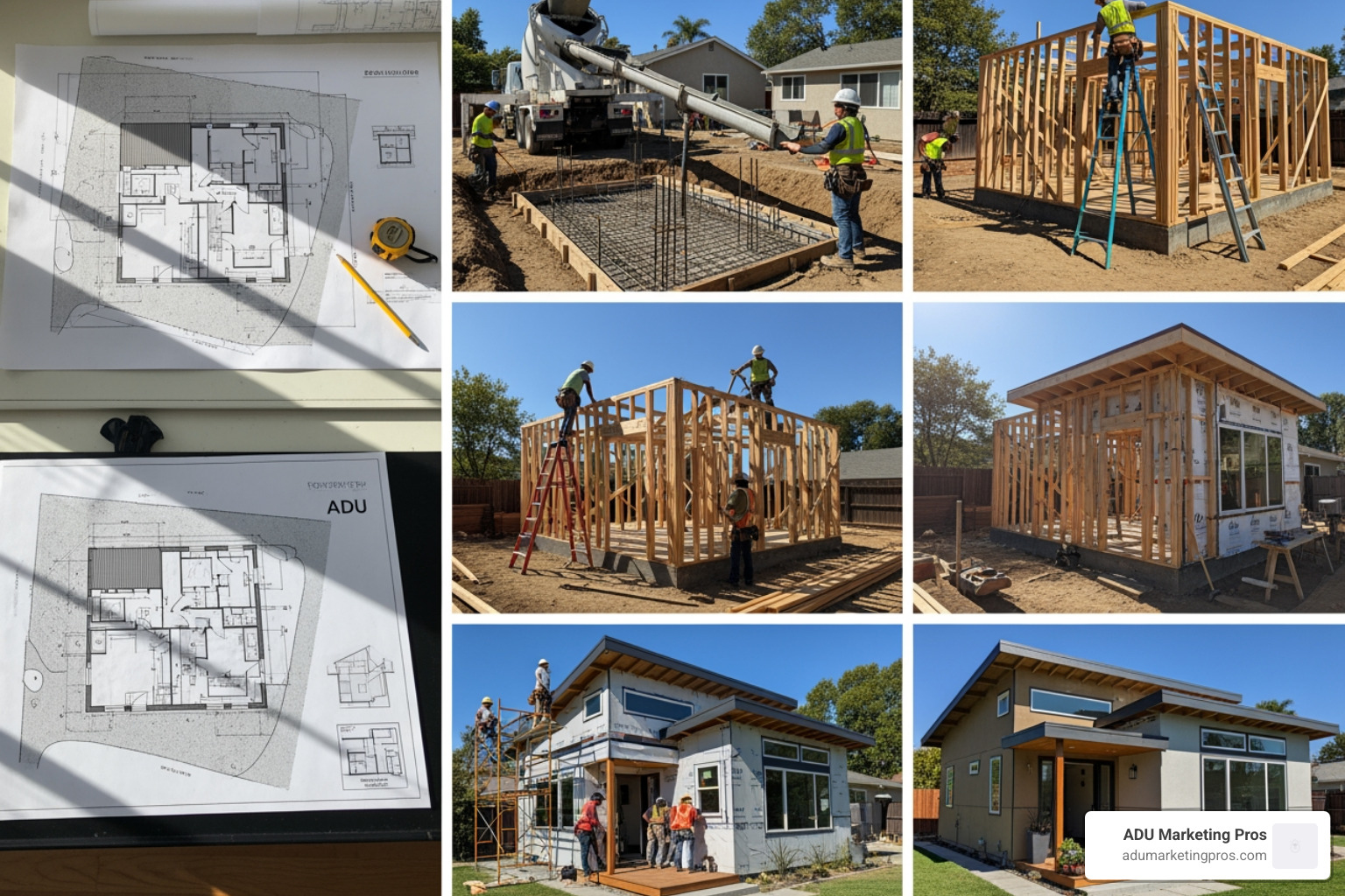 ADU construction timeline graphic - ADU construction California