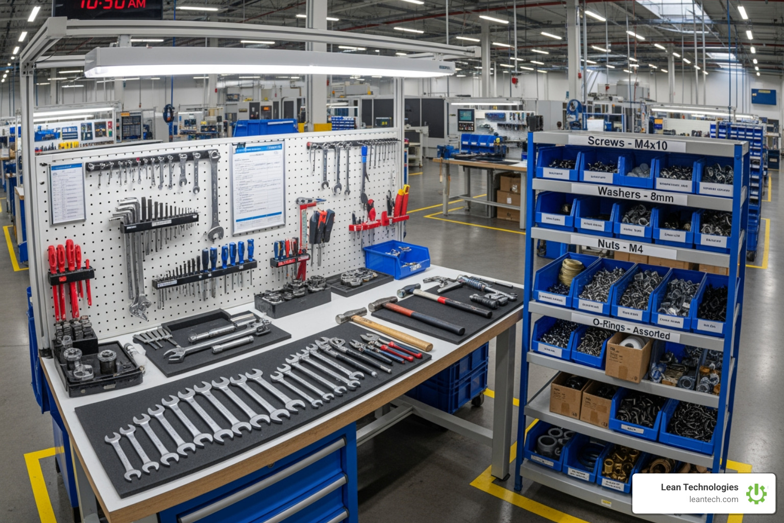 Organized workstation - shop floor management Organized workstation - shop floor management