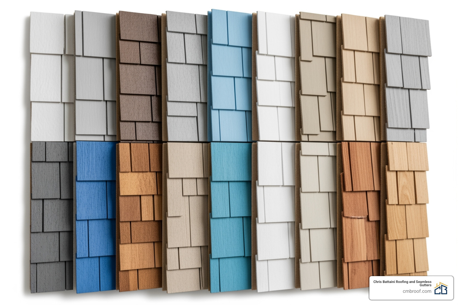 various siding textures and colors - gutters and siding near me