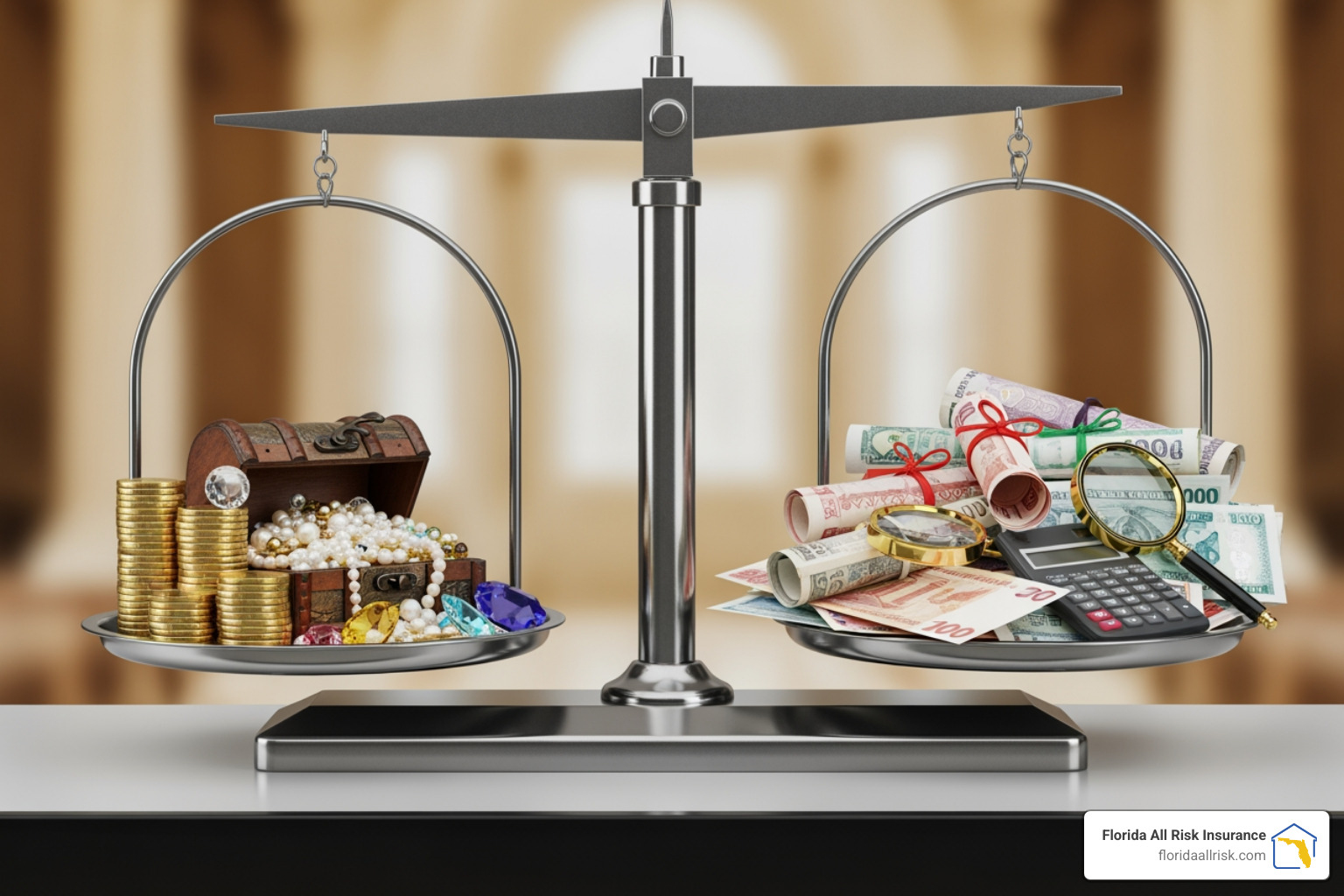Diverse assets like a house, a classic car, and stocks to represent different valuation types - fair market value policy