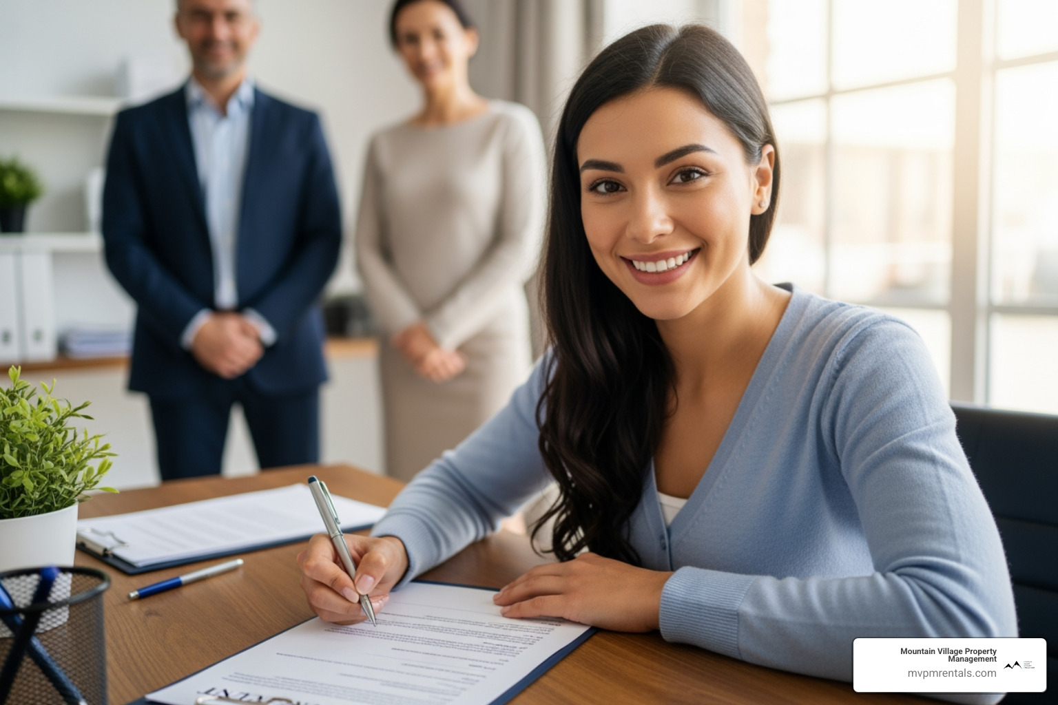 happy tenant signing a lease agreement - maximize rental income