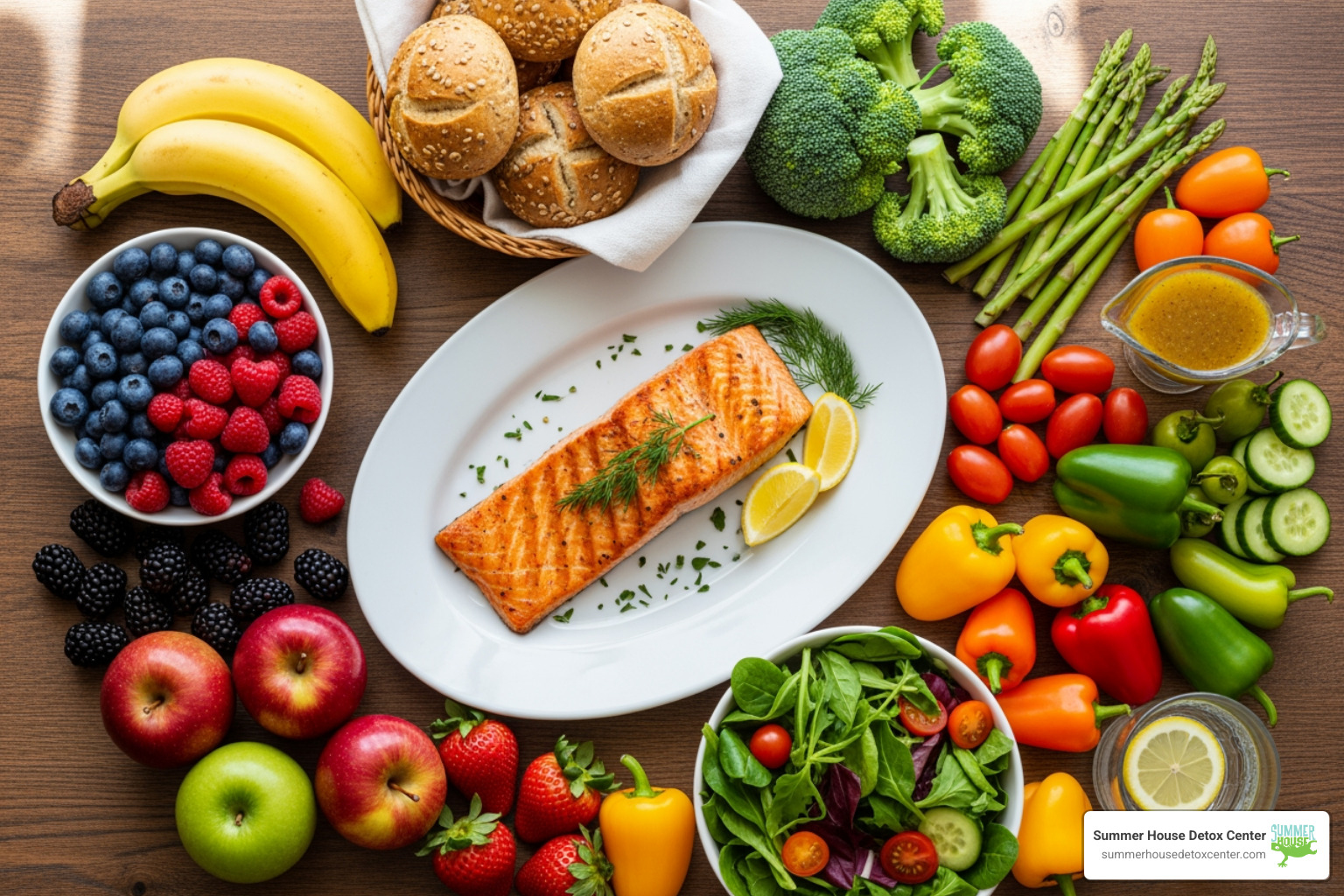 healthy foods like fruits, vegetables, and lean protein - herbs for opiate withdrawal symptoms