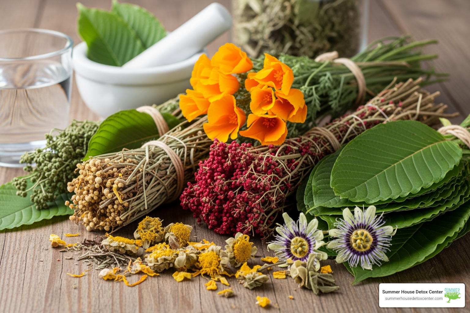 passionflower and ginseng roots - herbs for opiate withdrawal symptoms