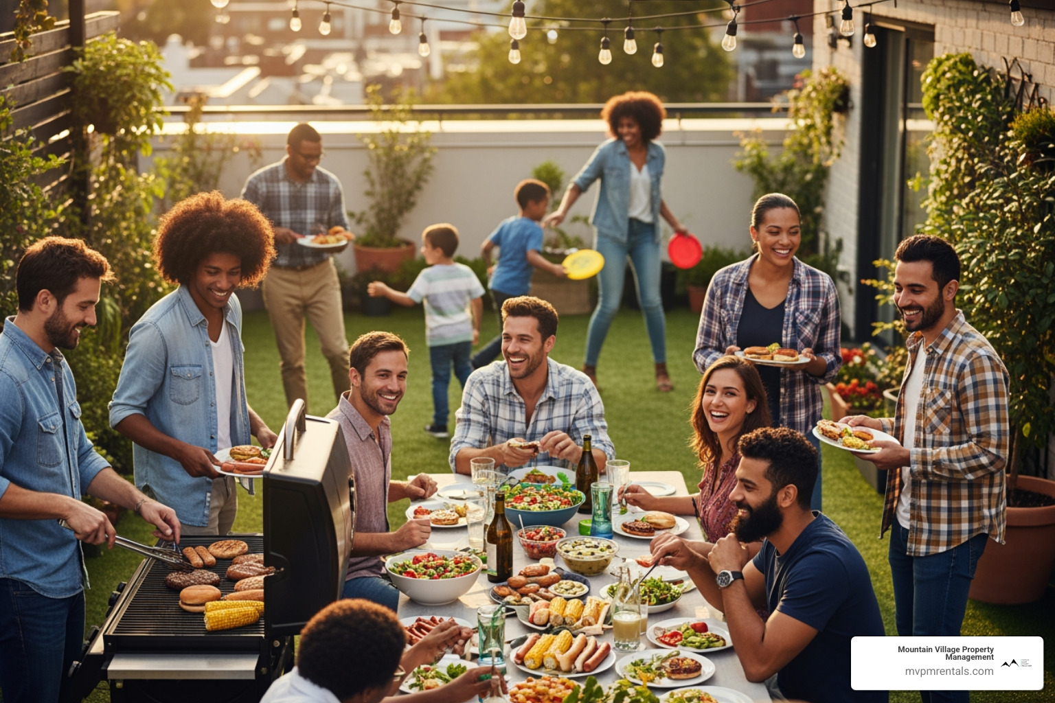 diverse group of tenants enjoying a community BBQ in a shared outdoor space - Tenant retention strategies