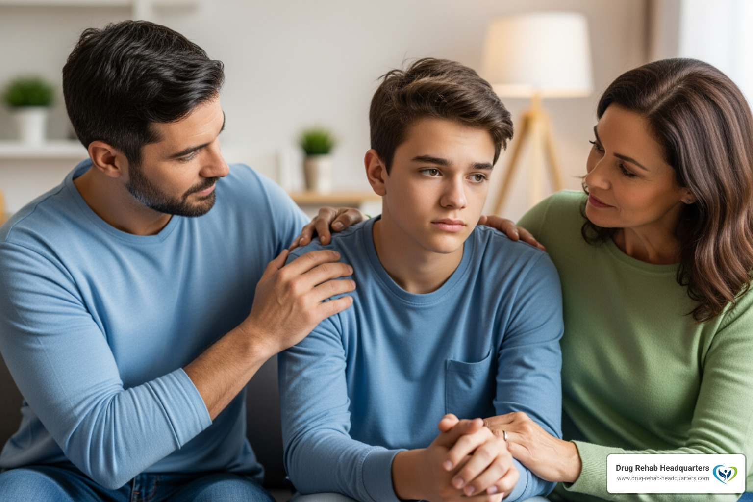 Parents supporting their child in recovery - alcohol rehab for teens