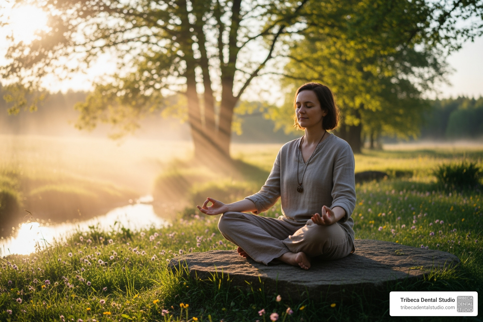 person meditating calmly outdoors - how to cure bruxism naturally person meditating calmly outdoors - how to cure bruxism naturally