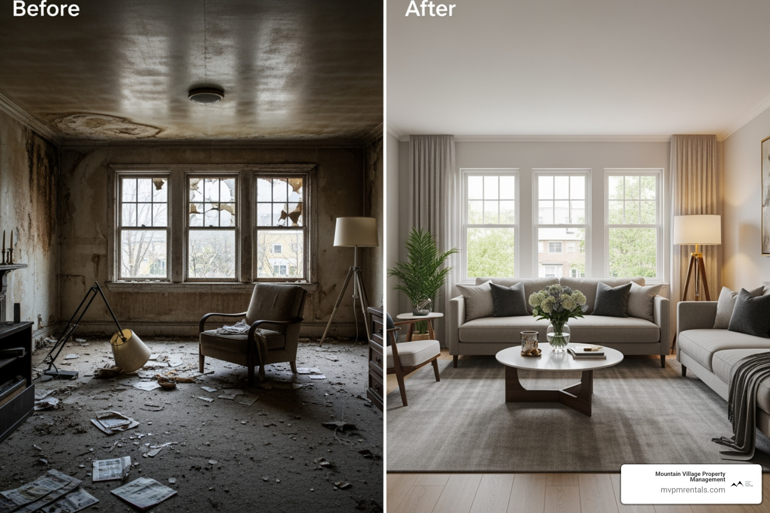 Before-and-after home renovation - Property investment help