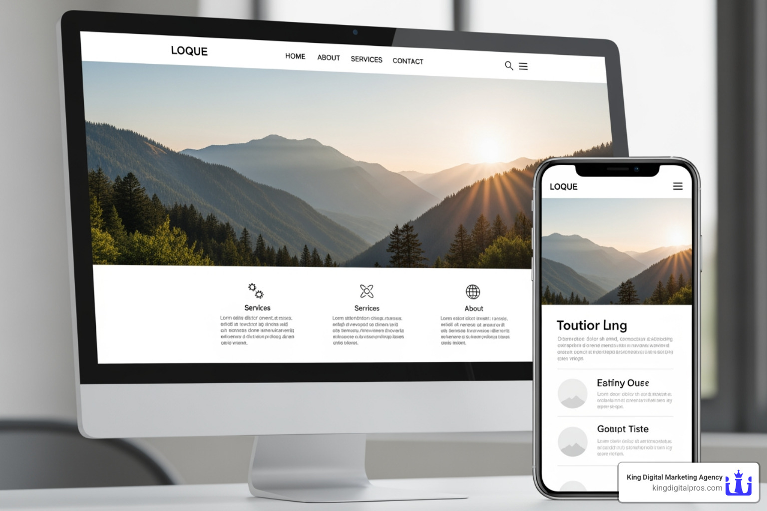 A Beautifully Designed Website Displayed On A Desktop Computer And A Mobile Phone, Showcasing Responsive Design. - Marketing Digital Santa Fe