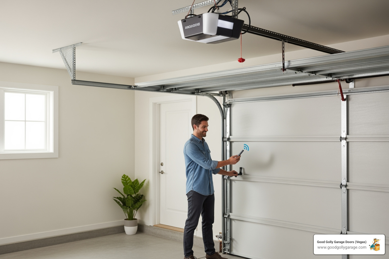 Infographic detailing the top 5 benefits of professional garage door opener installation, highlighting enhanced safety, optimal performance, extended lifespan, warranty protection, and seamless smart home integration - professional garage door opener installation henderson nv