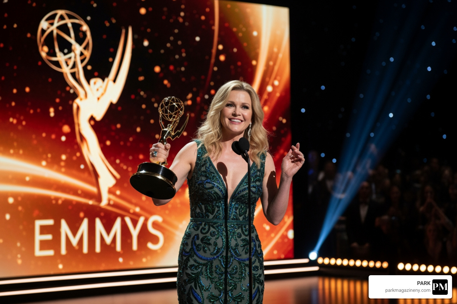 Jennifer Coolidge accepting an Emmy award - cast of the white lotus Jennifer Coolidge accepting an Emmy award - cast of the white lotus