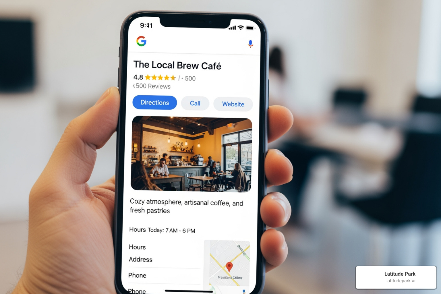 a well-optimized Google Business Profile on a smartphone screen - best ads for small business a well-optimized Google Business Profile on a smartphone screen - best ads for small business
